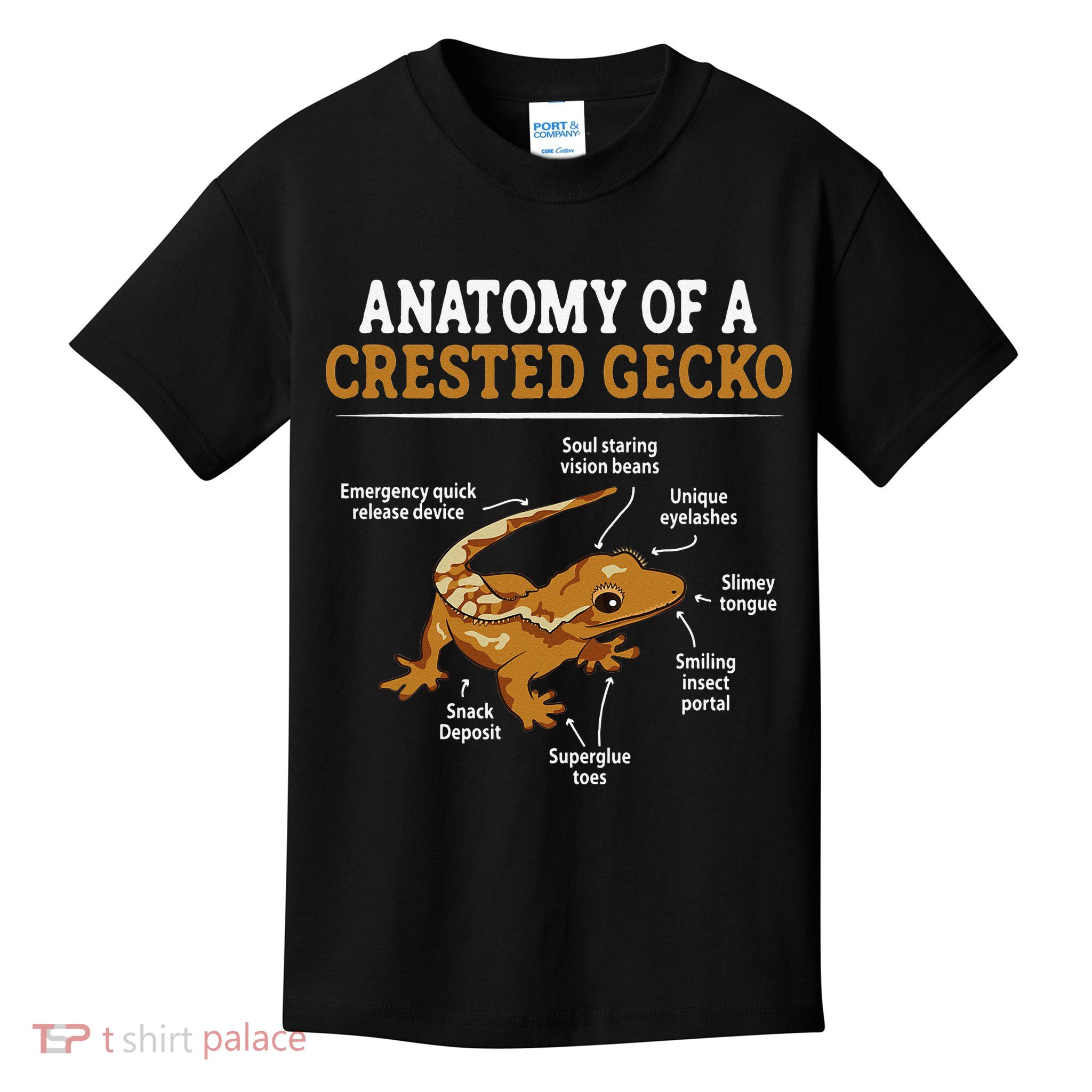 Anatomy Of A Crested Gecko Eyelash Lizard Herpetologist Kids T-Shirt