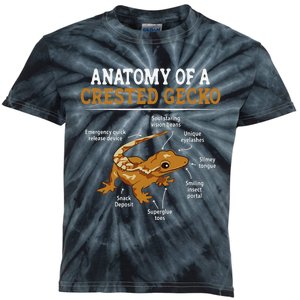 Anatomy Of A Crested Gecko Eyelash Lizard Herpetologist Kids Tie-Dye T-Shirt