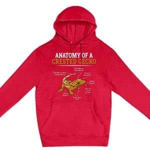 Anatomy Of A Crested Gecko Eyelash Lizard Herpetologist Premium Pullover Hoodie