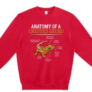 Anatomy Of A Crested Gecko Eyelash Lizard Herpetologist Premium Crewneck Sweatshirt