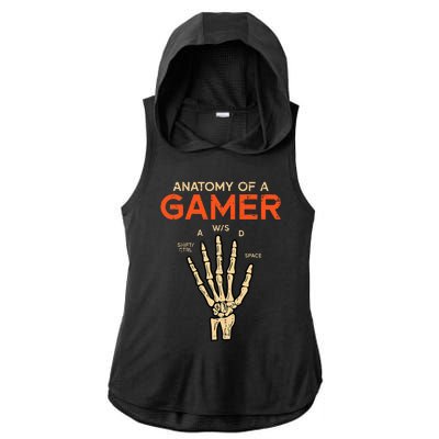 Anatomy Of A Gamer Skeleton Hand Funny Ladies PosiCharge Tri-Blend Wicking Draft Hoodie Tank