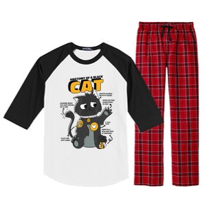 Anatomy Of A Black Cat Shirt, Funny Cats For Girls Raglan Sleeve Pajama Set