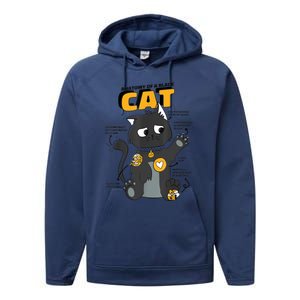 Anatomy Of A Black Cat Shirt, Funny Cats For Girls Performance Fleece Hoodie