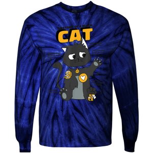 Anatomy Of A Black Cat Shirt, Funny Cats For Girls Tie-Dye Long Sleeve Shirt