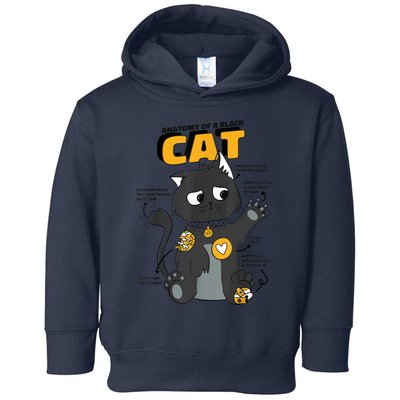 Anatomy Of A Black Cat Shirt, Funny Cats For Girls Toddler Hoodie