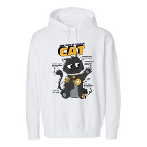 Anatomy Of A Black Cat Shirt, Funny Cats For Girls Garment-Dyed Fleece Hoodie