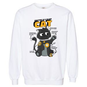 Anatomy Of A Black Cat Shirt, Funny Cats For Girls Garment-Dyed Sweatshirt