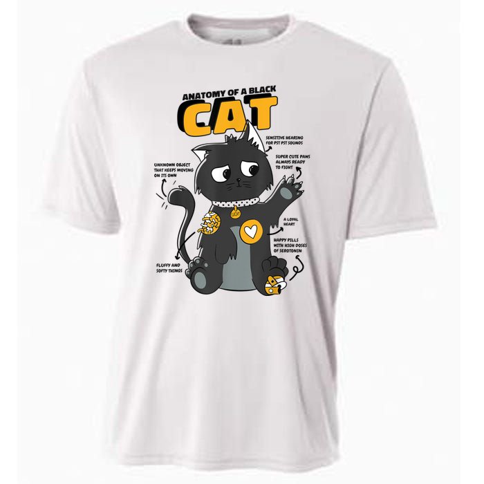 Anatomy Of A Black Cat Shirt, Funny Cats For Girls Cooling Performance Crew T-Shirt