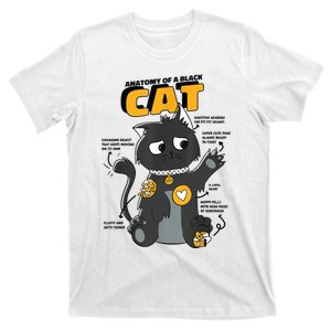 Anatomy Of A Black Cat Shirt, Funny Cats For Girls T-Shirt