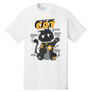 Anatomy Of A Black Cat Shirt, Funny Cats For Girls Tall T-Shirt