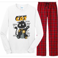 Anatomy Of A Black Cat Shirt, Funny Cats For Girls Long Sleeve Pajama Set