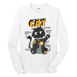 Anatomy Of A Black Cat Shirt, Funny Cats For Girls Tall Long Sleeve T-Shirt