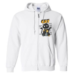 Anatomy Of A Black Cat Shirt, Funny Cats For Girls Full Zip Hoodie