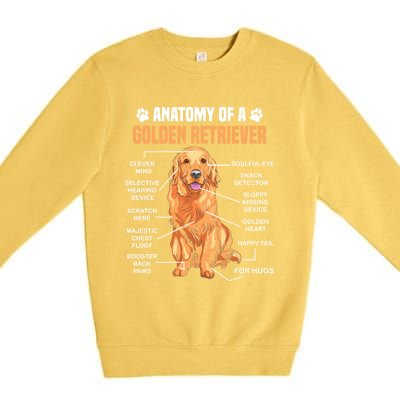 Anatomy Of A Golden Retriever Funny Dog Lovers Gift Premium Crewneck Sweatshirt