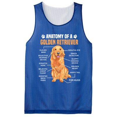 Anatomy Of A Golden Retriever Funny Dog Lovers Gift Mesh Reversible Basketball Jersey Tank