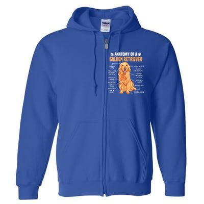 Anatomy Of A Golden Retriever Funny Dog Lovers Gift Full Zip Hoodie