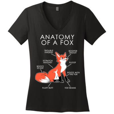 Anatomy Of A Fox Women's V-Neck T-Shirt