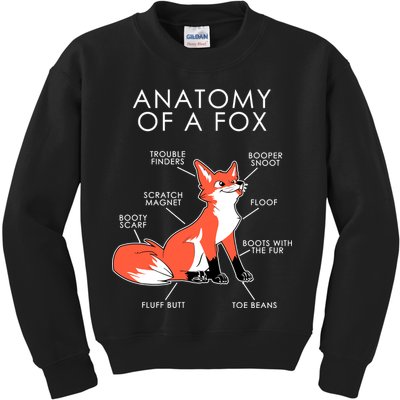 Anatomy Of A Fox Kids Sweatshirt