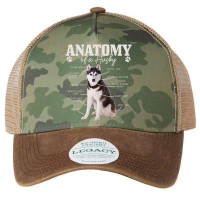 Anatomy Of A Siberian Husky Funny Cute Dog Husky Mom Dad Cute Gift Legacy Tie Dye Trucker Hat