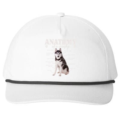 Anatomy Of A Siberian Husky Funny Cute Dog Husky Mom Dad Cute Gift Snapback Five-Panel Rope Hat