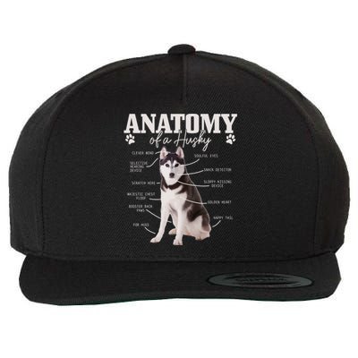 Anatomy Of A Siberian Husky Funny Cute Dog Husky Mom Dad Cute Gift Wool Snapback Cap