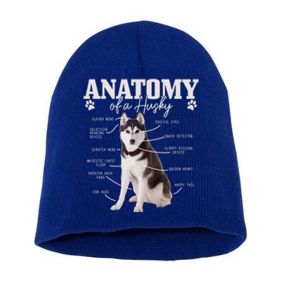 Anatomy Of A Siberian Husky Funny Cute Dog Husky Mom Dad Cute Gift Short Acrylic Beanie