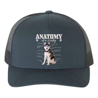 Anatomy Of A Siberian Husky Funny Cute Dog Husky Mom Dad Cute Gift Yupoong Adult 5-Panel Trucker Hat