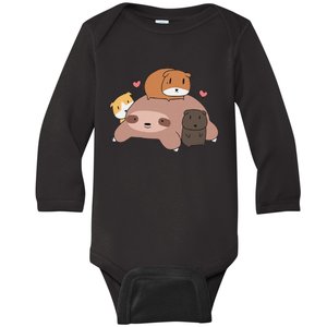 Anatomy Of A Furry Potato Guinea Pig Lover Baby Long Sleeve Bodysuit