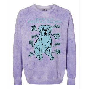 Anatomy Of An American Bulldog Colorblast Crewneck Sweatshirt