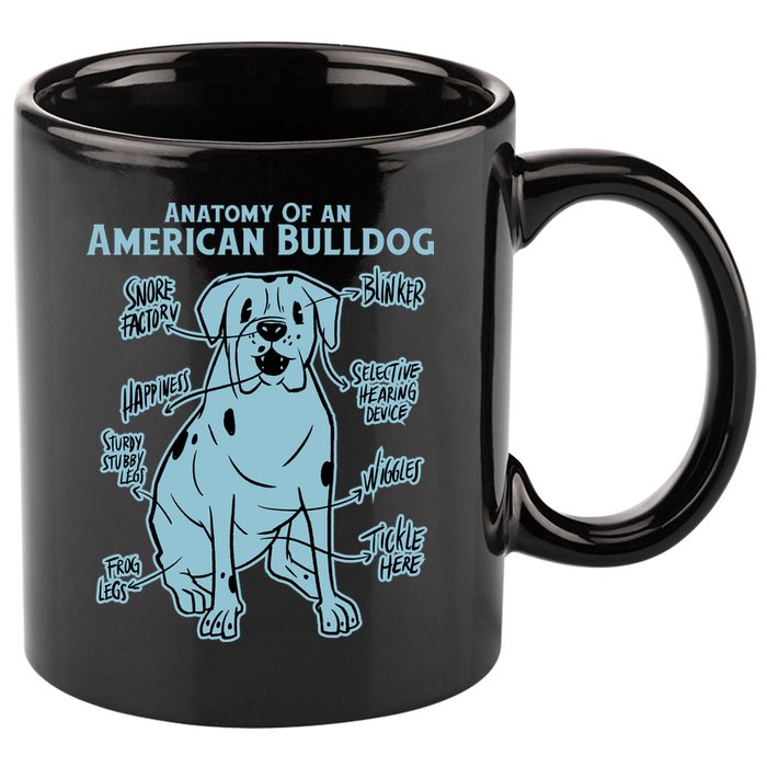 Anatomy Of An American Bulldog 11oz C Handle Ceramic Mug
