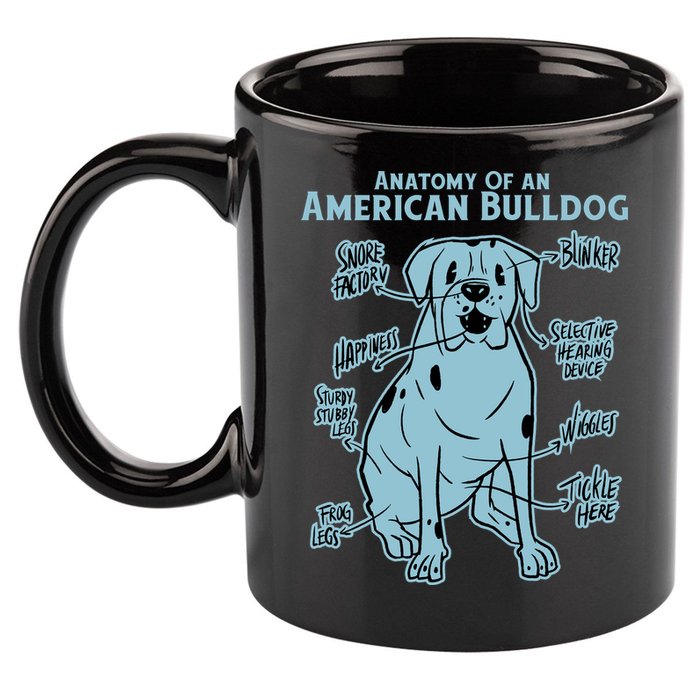 Anatomy Of An American Bulldog 11oz C Handle Ceramic Mug