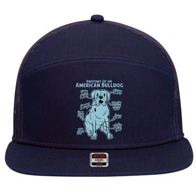 Anatomy Of An American Bulldog 7 Panel Mesh Trucker Snapback Hat