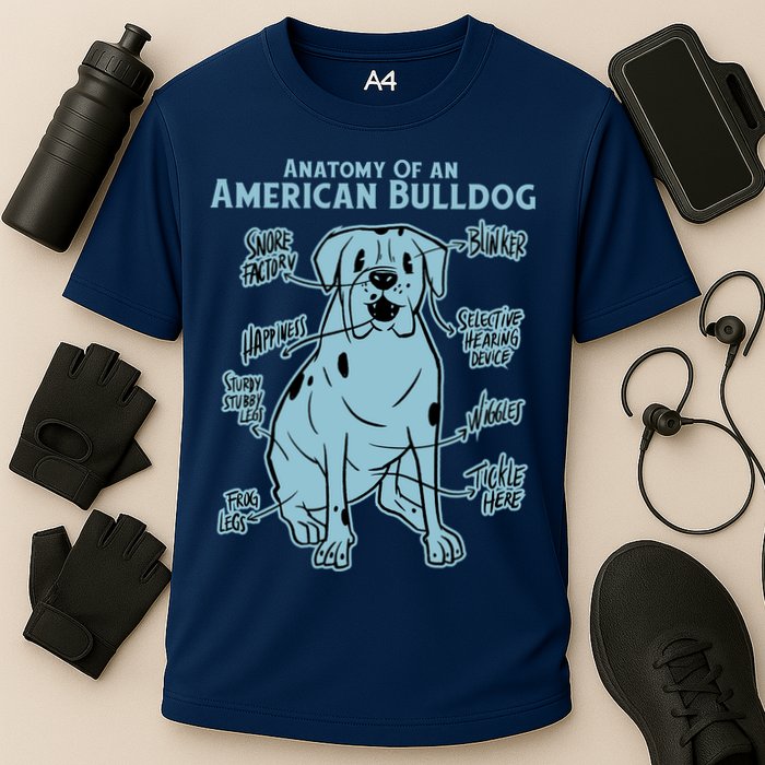 Anatomy Of An American Bulldog Cooling Performance Crew T-Shirt