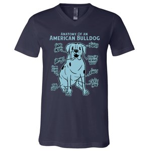 Anatomy Of An American Bulldog V-Neck T-Shirt