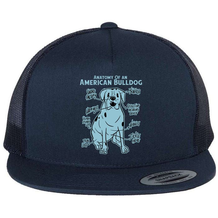 Anatomy Of An American Bulldog Flat Bill Trucker Hat