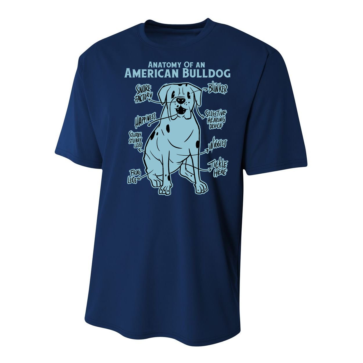 Anatomy Of An American Bulldog Youth Performance Sprint T-Shirt