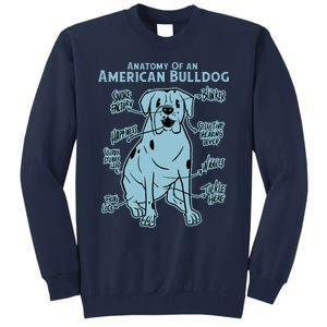 Anatomy Of An American Bulldog Tall Sweatshirt