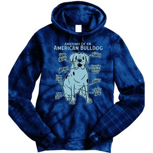 Anatomy Of An American Bulldog Tie Dye Hoodie