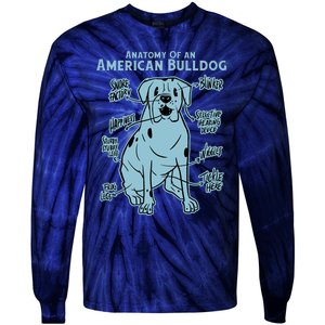 Anatomy Of An American Bulldog Tie-Dye Long Sleeve Shirt