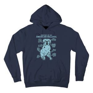 Anatomy Of An American Bulldog Tall Hoodie