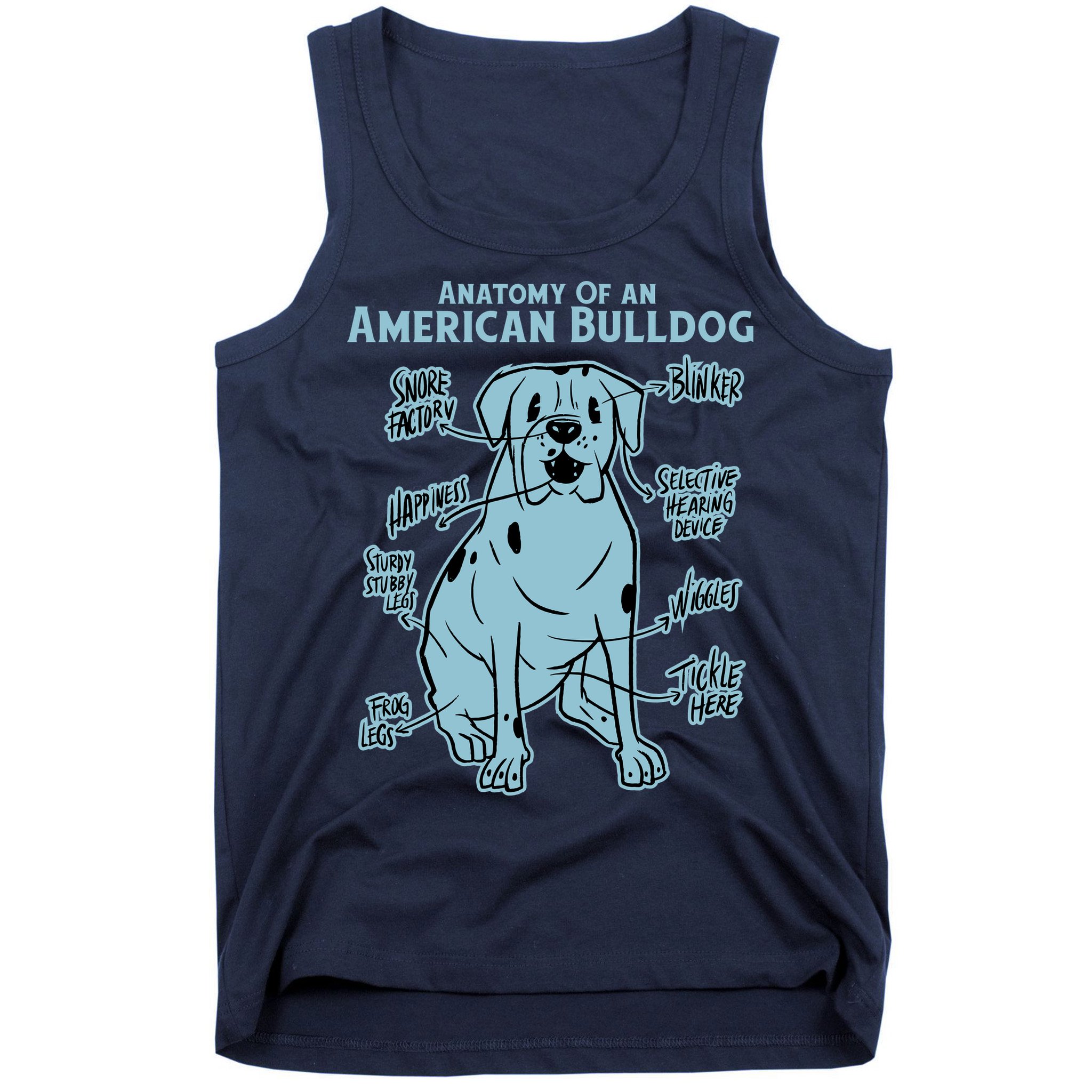 Anatomy Of An American Bulldog Tank Top