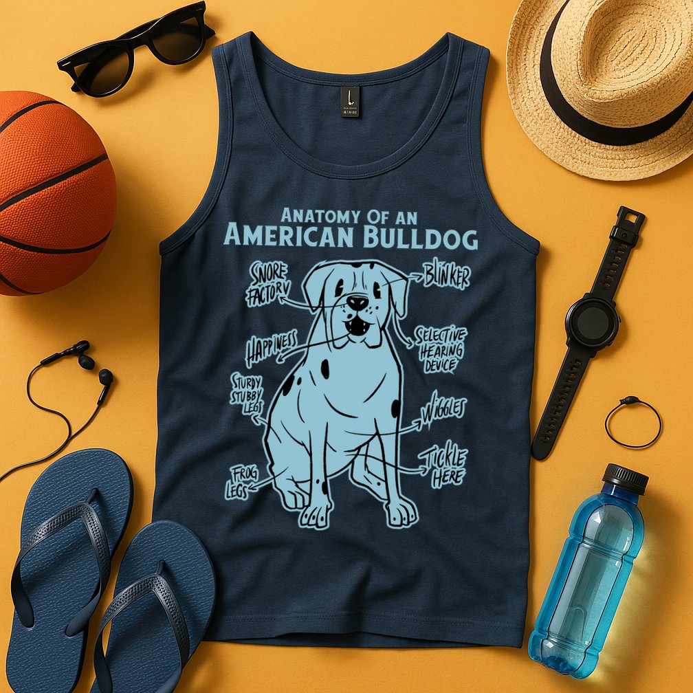 Anatomy Of An American Bulldog Tank Top