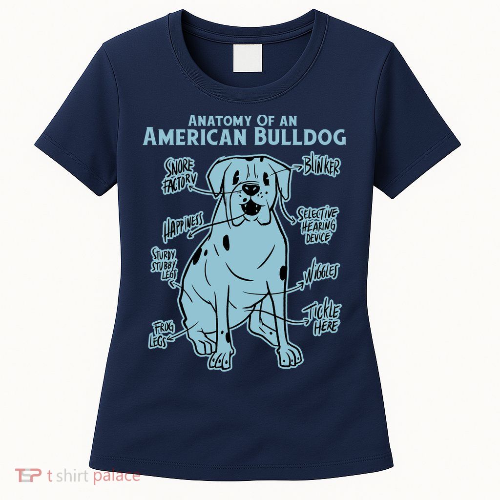 Anatomy Of An American Bulldog Womens T-Shirt