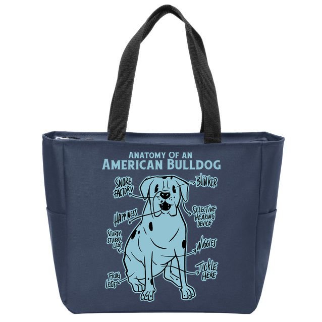 Anatomy Of An American Bulldog Zip Tote Bag