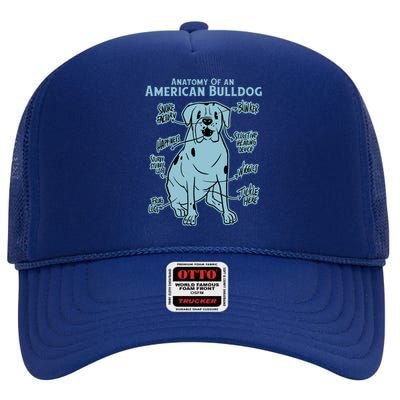 Anatomy Of An American Bulldog High Crown Mesh Back Trucker Hat