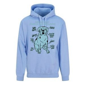 Anatomy Of An American Bulldog Unisex Surf Hoodie