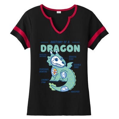 Anatomy Of A Dragon Ladies Halftime Notch Neck Tee