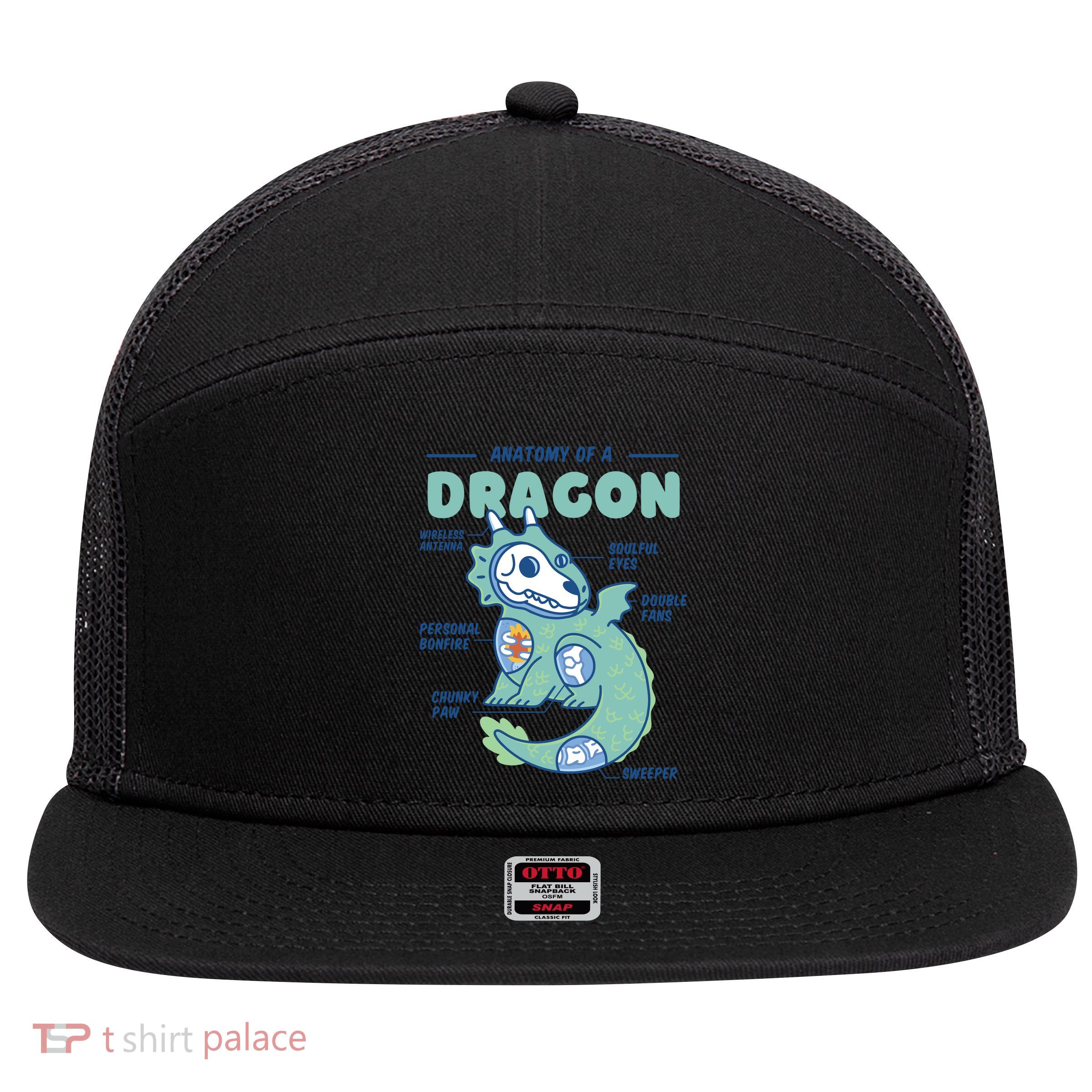 Anatomy Of A Dragon 7 Panel Mesh Trucker Snapback Hat