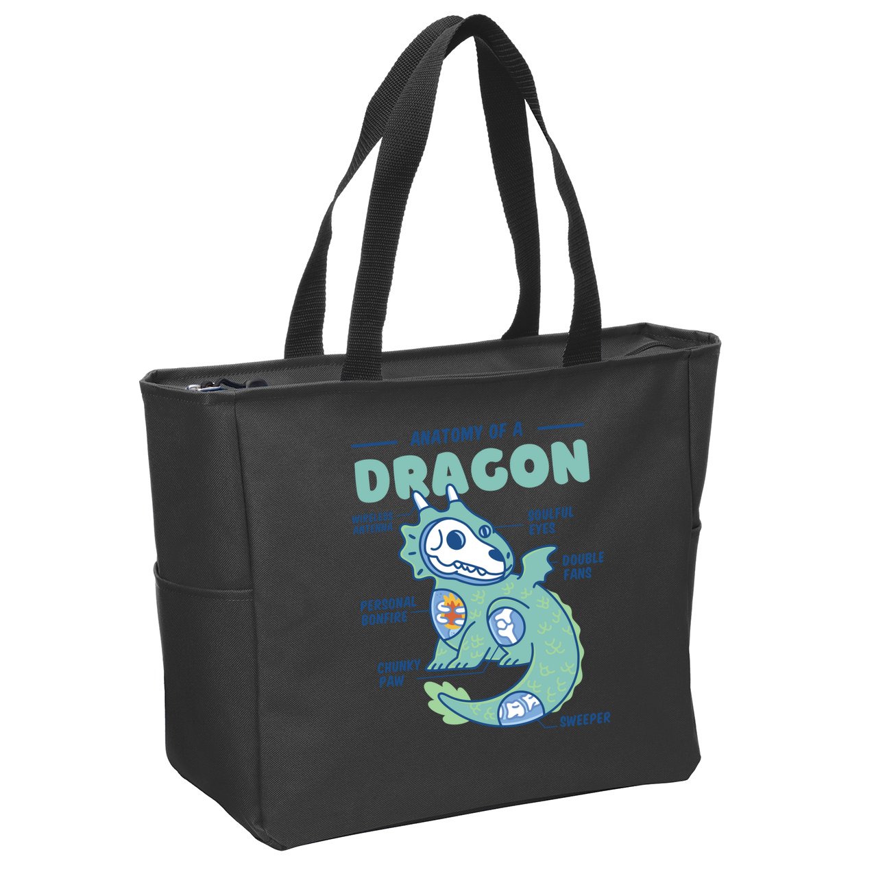 Anatomy Of A Dragon Zip Tote Bag