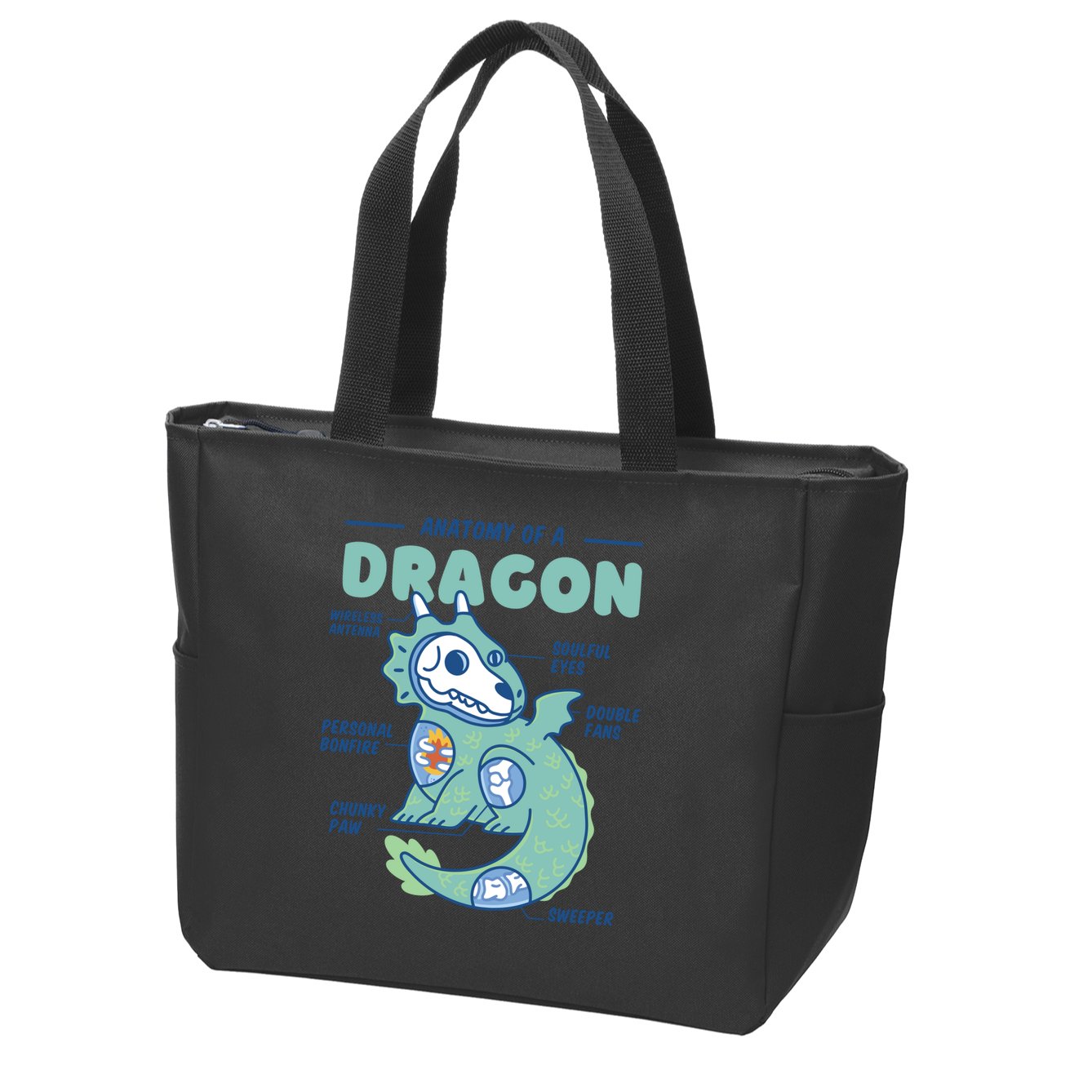 Anatomy Of A Dragon Zip Tote Bag